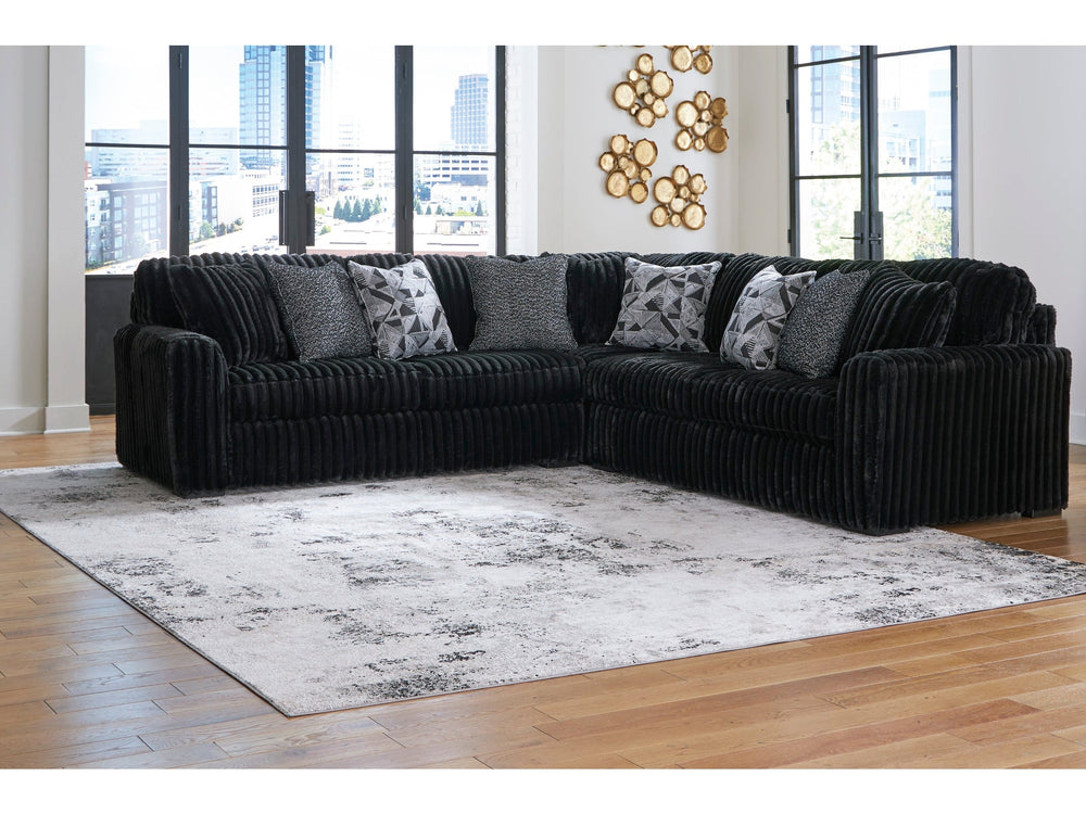 Midnight-Madness Onyx Corduroy Modular Sectional Units - Create your own Style